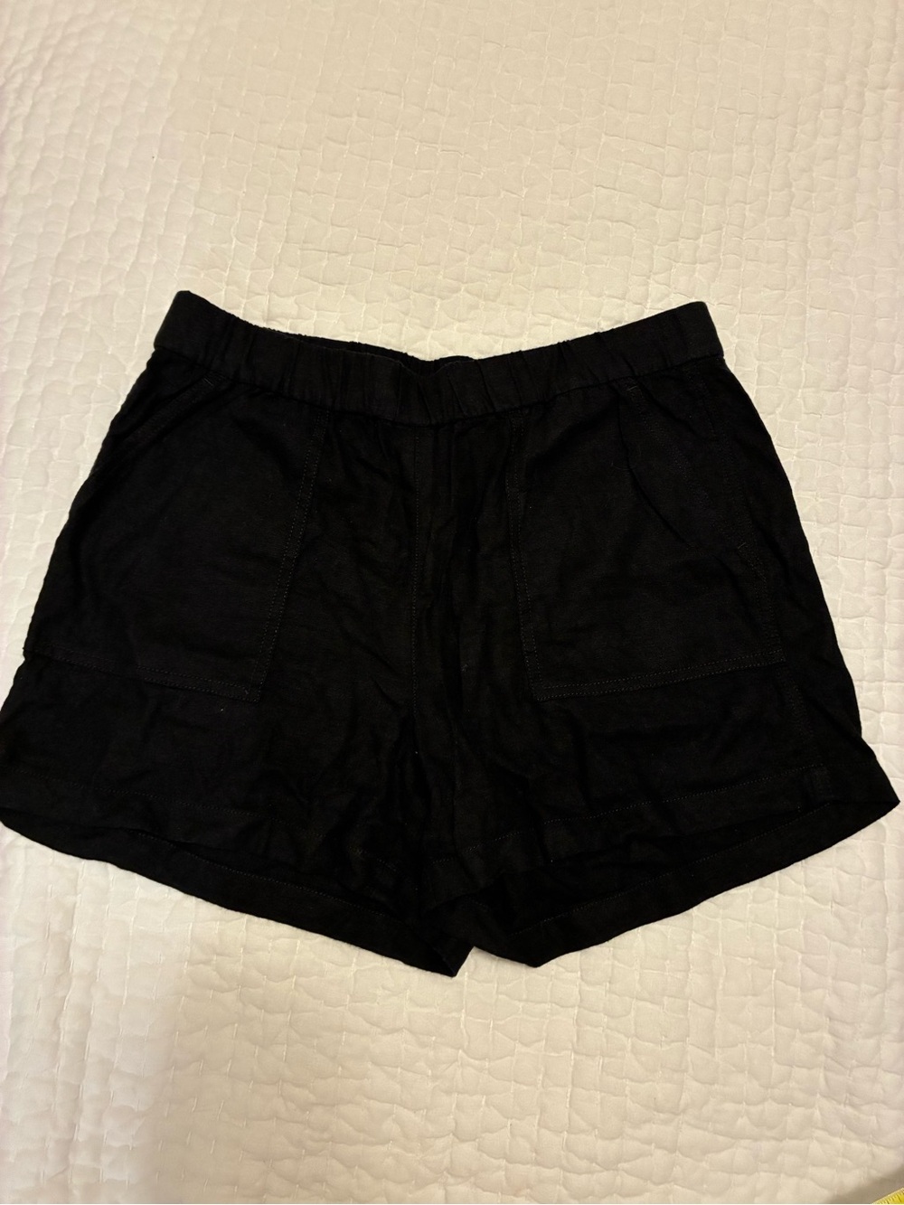 J. Crew Black Women's Elastic-Waist Cotton Shorts